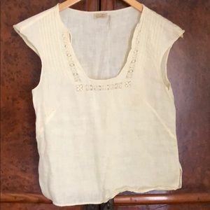 Pale Yellow Cotton lace MaxiStudio Top